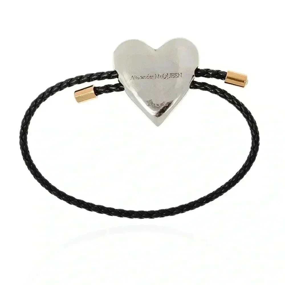 Unisex Alexander McQueen Heart Leather Strap Bracelet